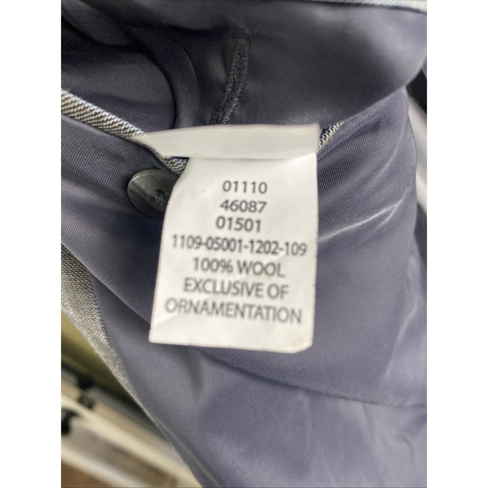 Jos A Bank Traveler Tailored Fit Sport Coat 46R Gray/Blue Glen Plaid Check - Picture 13 of 16